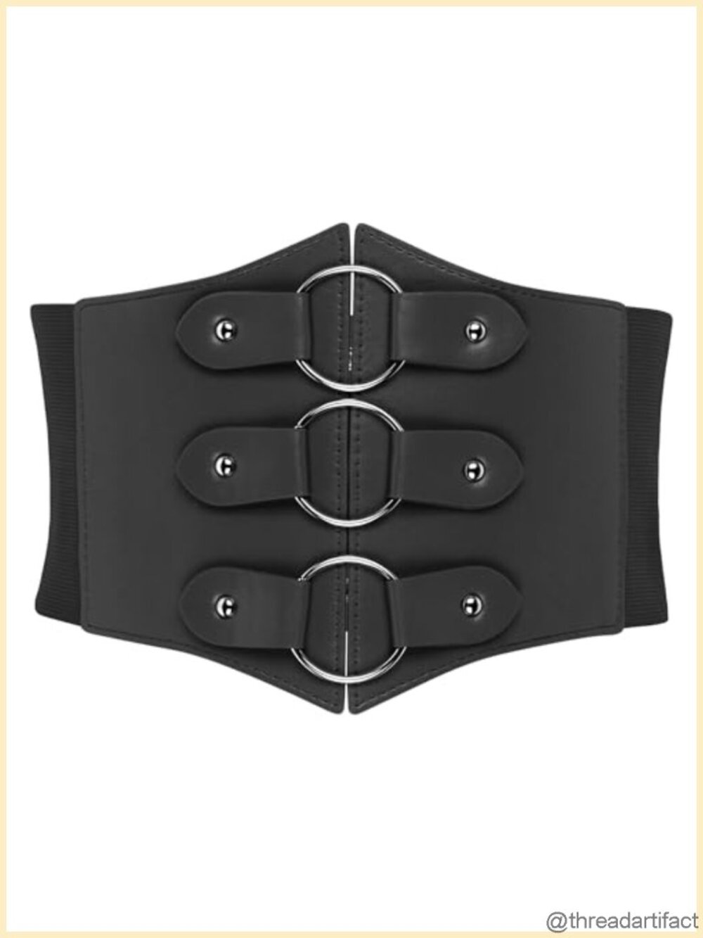 Faux Leather Corset Waist Belt O-Ring Steampunk Costume